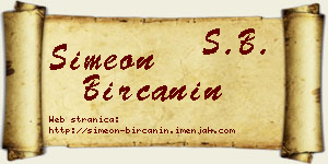 Simeon Birčanin vizit kartica